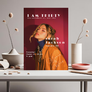 Invitación de moda a los 30 años con foto