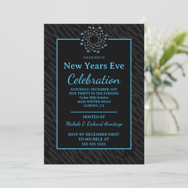 Invitación de moda Año Nuevo (Anverso de pie)