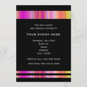 Invitación de moda Black Pink para eventos de fies