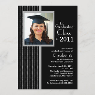 Invitación de moda de la graduación de la foto de