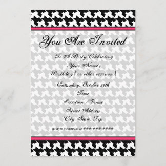 Invitación de moda de lunares dientes de perro