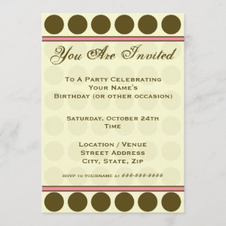 Invitación de moda de lunares marrones