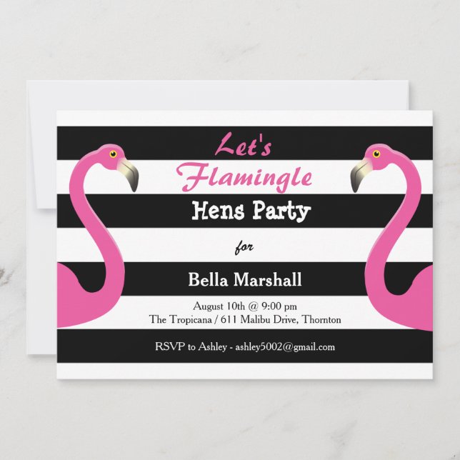 Invitación de moda del fiesta de gallinas del (Anverso)