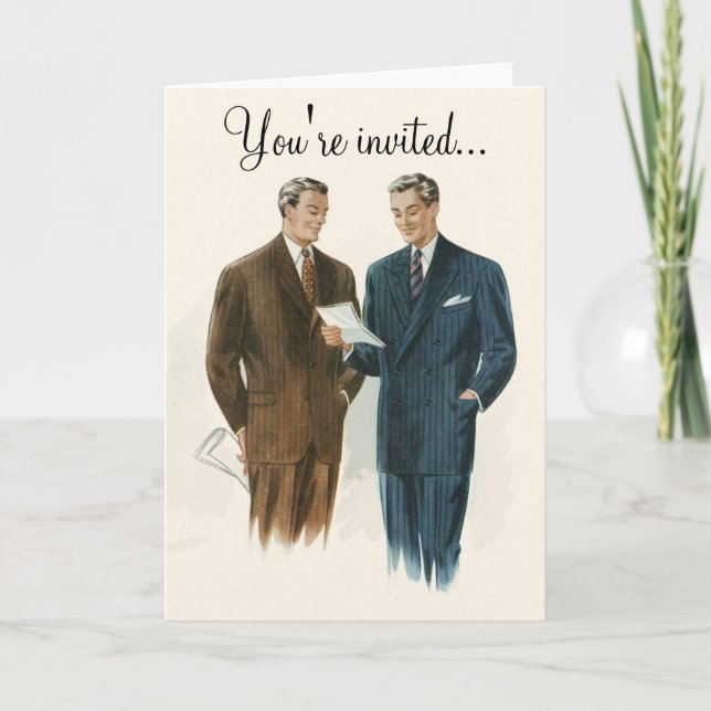 Invitación de moda o tarjeta de saludo de hombres  (Anverso)