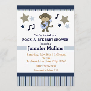 Invitación de mono de baby shower de fiesta de est