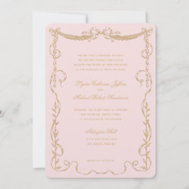 Invitación de monograma con estilo francés vintage
