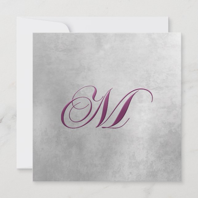 Invitación de Monograma Elegante M (Anverso)