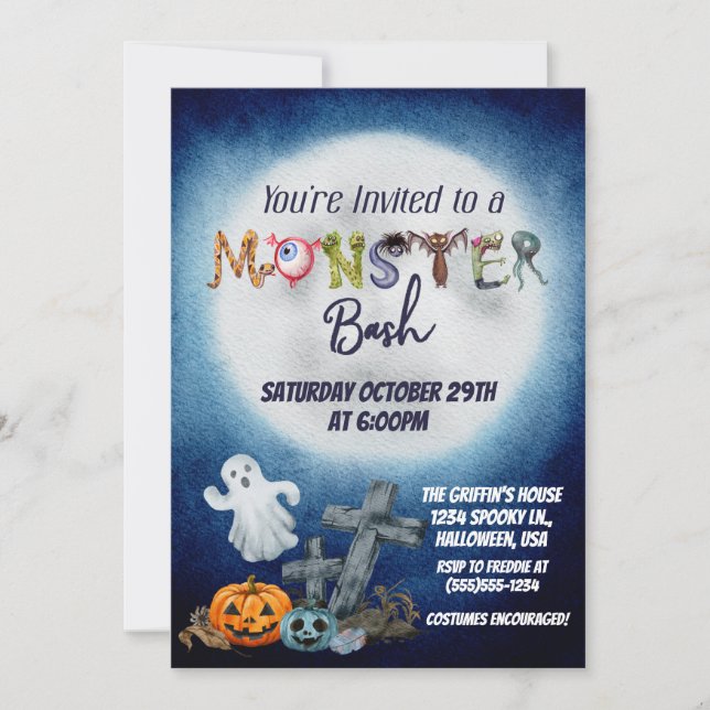 Invitación de Monster Bash (Anverso)
