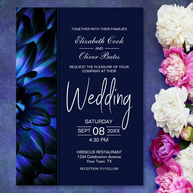 Invitación de Moody Blue Floral Wedding (Subido por el creador)