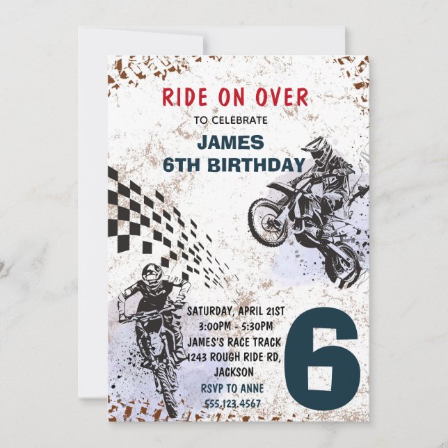 Invitación de moto Invitación de fiesta de bicicle (Anverso)