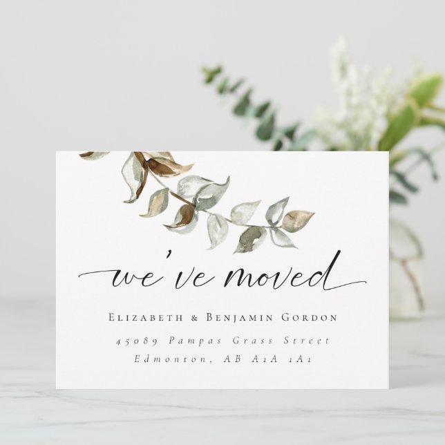 Invitación de movimiento Boho Guión mínimo Elegant (Anverso de pie)