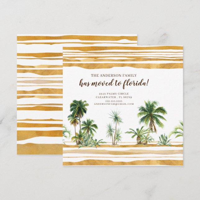 Invitación de movimiento de árbol de palmas de col (Anverso / Reverso)