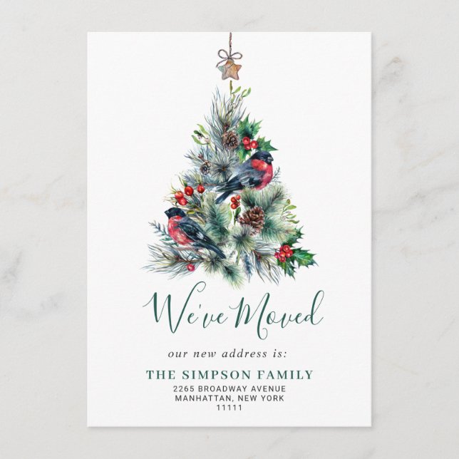 Invitación de movimiento de árbol de pino elegante (Anverso)