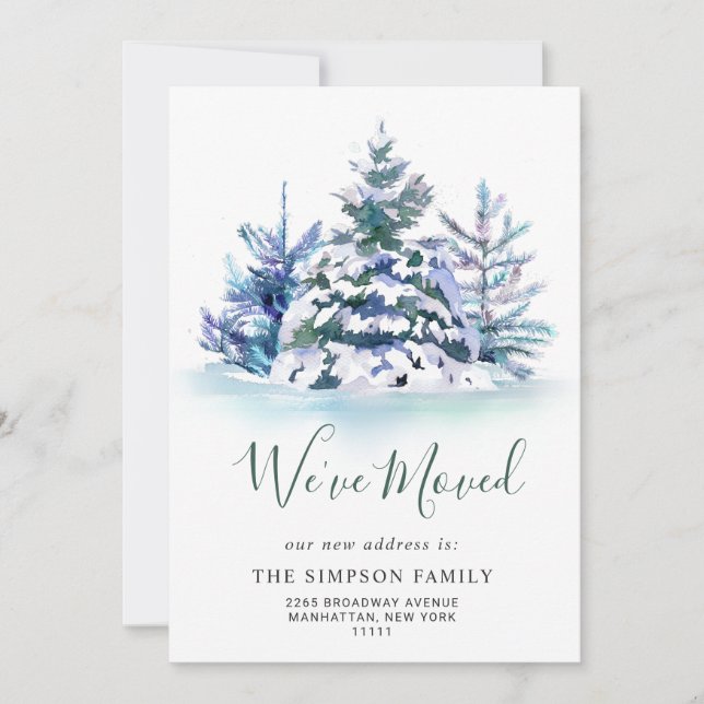 Invitación de movimiento de árbol de pino elegante (Anverso)