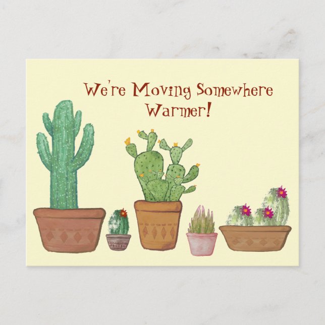 Invitación de movimiento de cactus acuarela capric (Anverso)