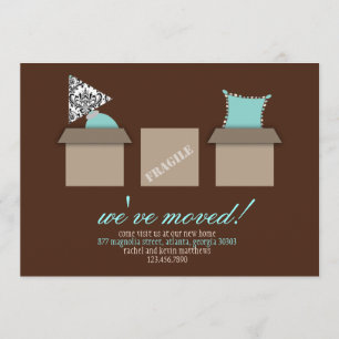 Invitación de movimiento de cajas móviles con esti