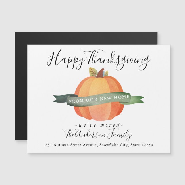 Invitación de movimiento de calabaza doméstica de  (Anverso/Reverso)