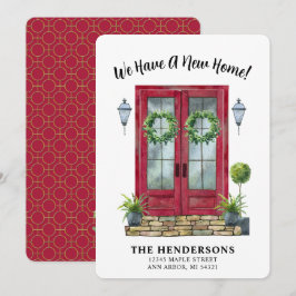 Invitación de movimiento de casa con puerta roja m