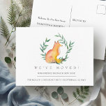Invitación de movimiento de casa de Watercolor Fox<br><div class="desc">Di "nos hemos mudado" al estilo de los bosques con esta encantadora postal de invitación móvil de zorro acuarela. Con un zorro pintado a mano enclavado en una vegetación rústica, este diseño es perfecto para los amantes de la naturaleza y para aquellos que busquen una apariencia suave y botánica para...</div>