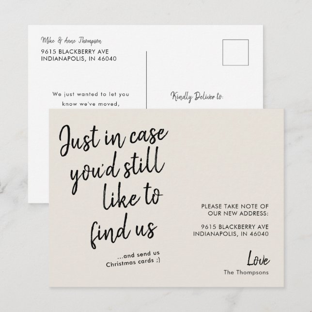 Invitación de movimiento de crema divertida y mode (Anverso / Reverso)