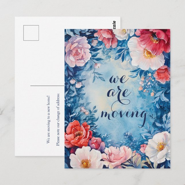 Invitación de movimiento de dirección de acuarela  (Anverso / Reverso)