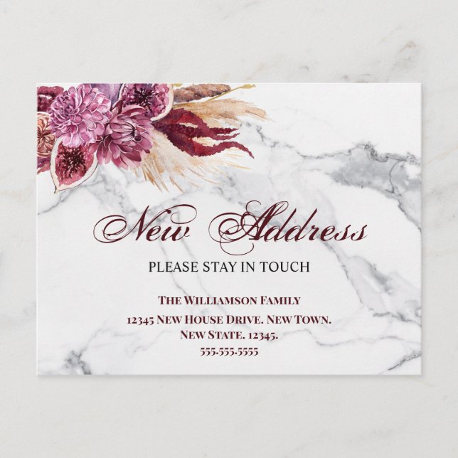 Invitación de movimiento de dirección floral nueva (Anverso)