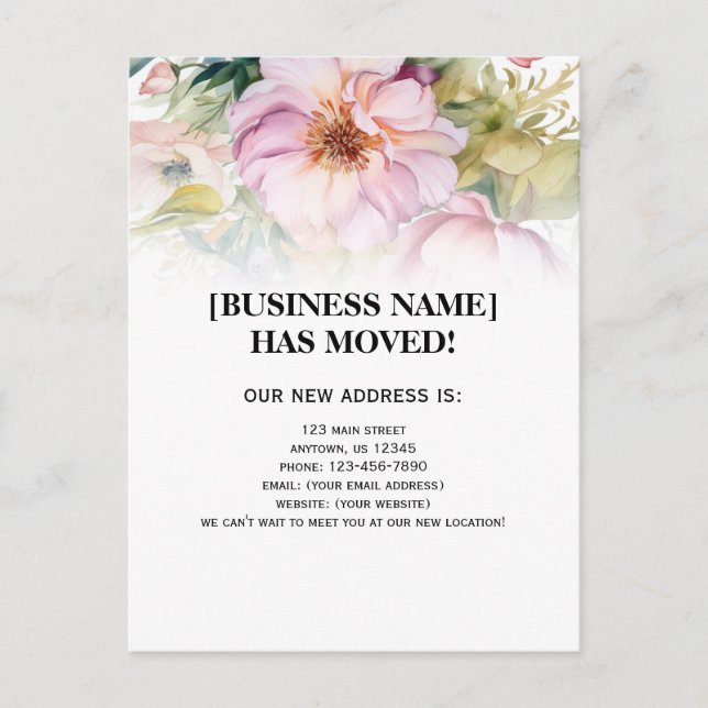 Invitación de movimiento de empresas de flores acu (Anverso)