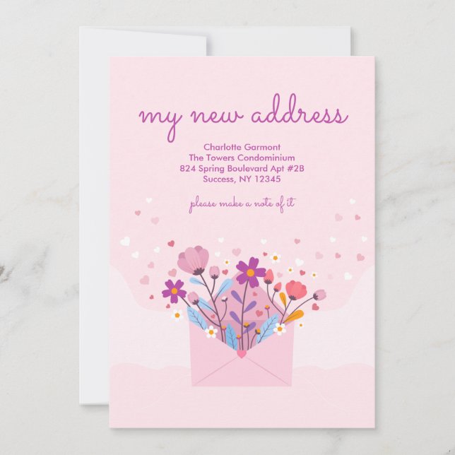 Invitación de movimiento de energía de flor (Anverso)