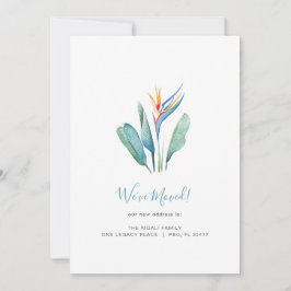 Invitación de movimiento de flor de acuarela tropi