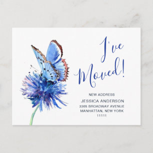 Invitación de movimiento de flor de mariposa azul
