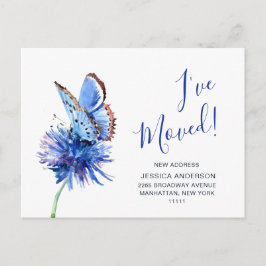 Invitación de movimiento de flor de mariposa azul