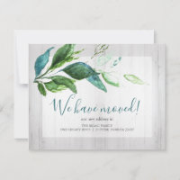 Invitación de movimiento de follaje verde acuarela