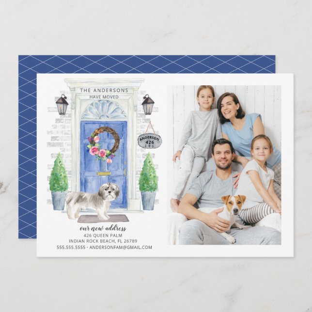 Invitación de movimiento de foto de la puerta dela (Anverso / Reverso)