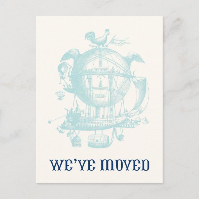 Invitación de movimiento de globos de época (Anverso)