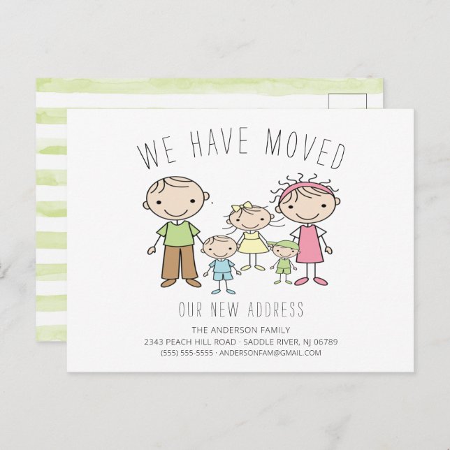 Invitación de movimiento de la familia de figuras  (Anverso / Reverso)