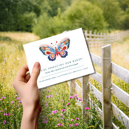 Invitación de movimiento de mariposa de arte folcl