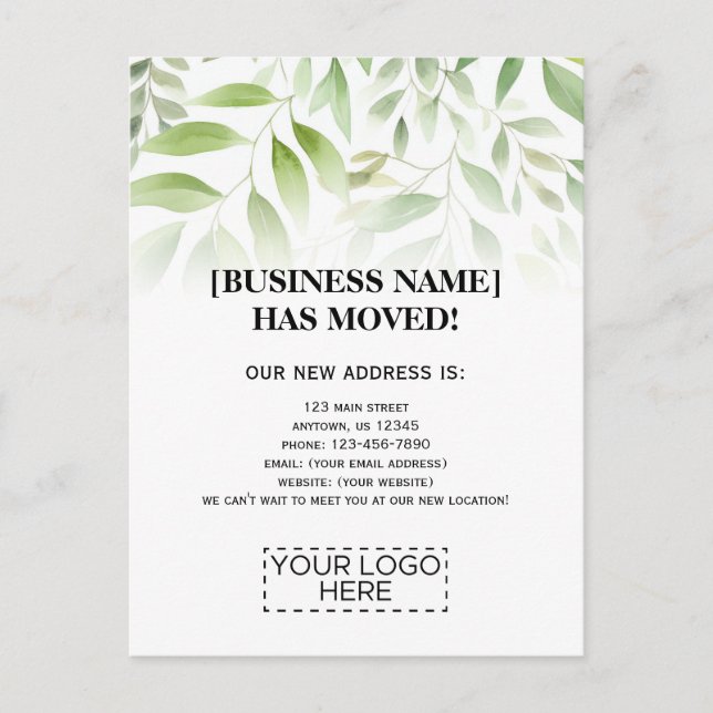 Invitación de movimiento de negocios con el logoti (Anverso)