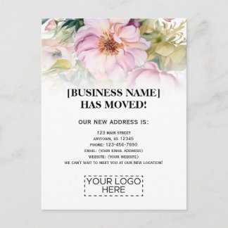 Invitación de movimiento de negocios con flores de