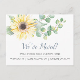 Invitación de movimiento de nuevo hogar de girasol