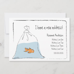 Invitación de movimiento de nuevo hogar de peces d