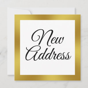 Invitación de movimiento de oro blanco y falso