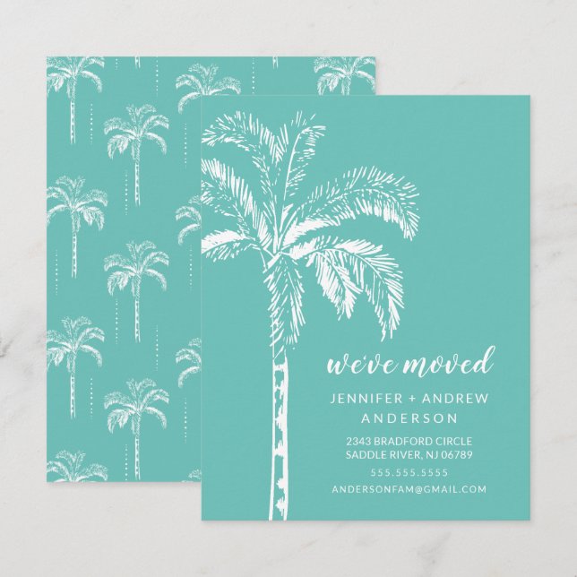 Invitación de movimiento de palmeras modernas (Anverso / Reverso)