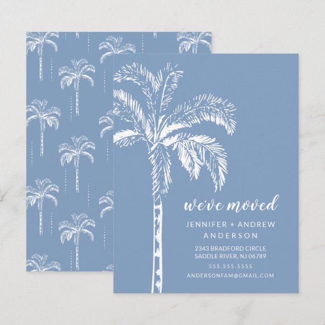 Invitación de movimiento de palmeras modernas (Anverso / Reverso)