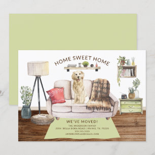 Invitación de movimiento de perro de Golden Retrie
