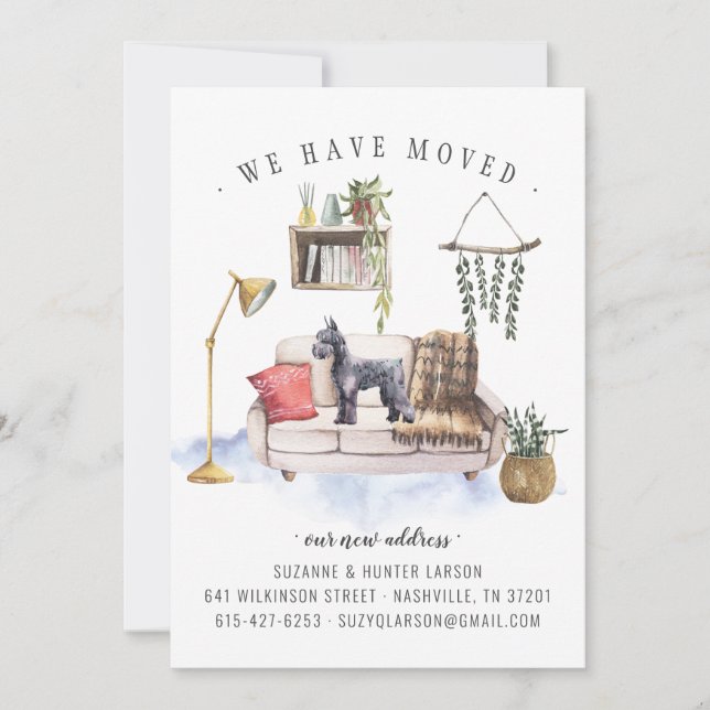 Invitación de movimiento de perros Schnauzer (Anverso)