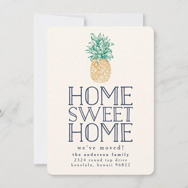 Invitación de movimiento de piña vintage (Anverso)