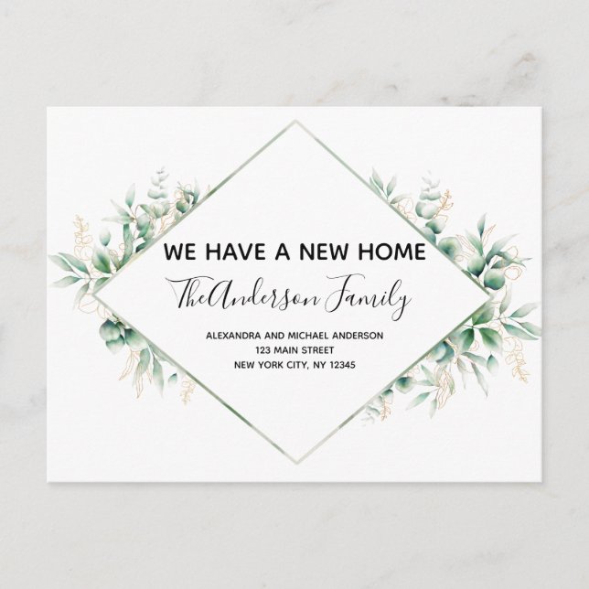 Invitación de movimiento de presupuesto Eucalyptus (Anverso)