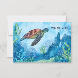 Invitación de movimiento de tortuga acuarela