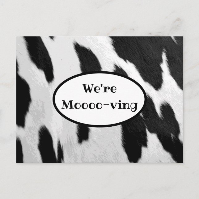 Invitación de movimiento de vaca negra y blanca oc (Anverso)