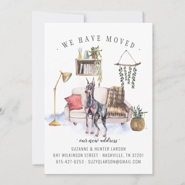 Invitación de movimiento Doberman Pinscher (Anverso)